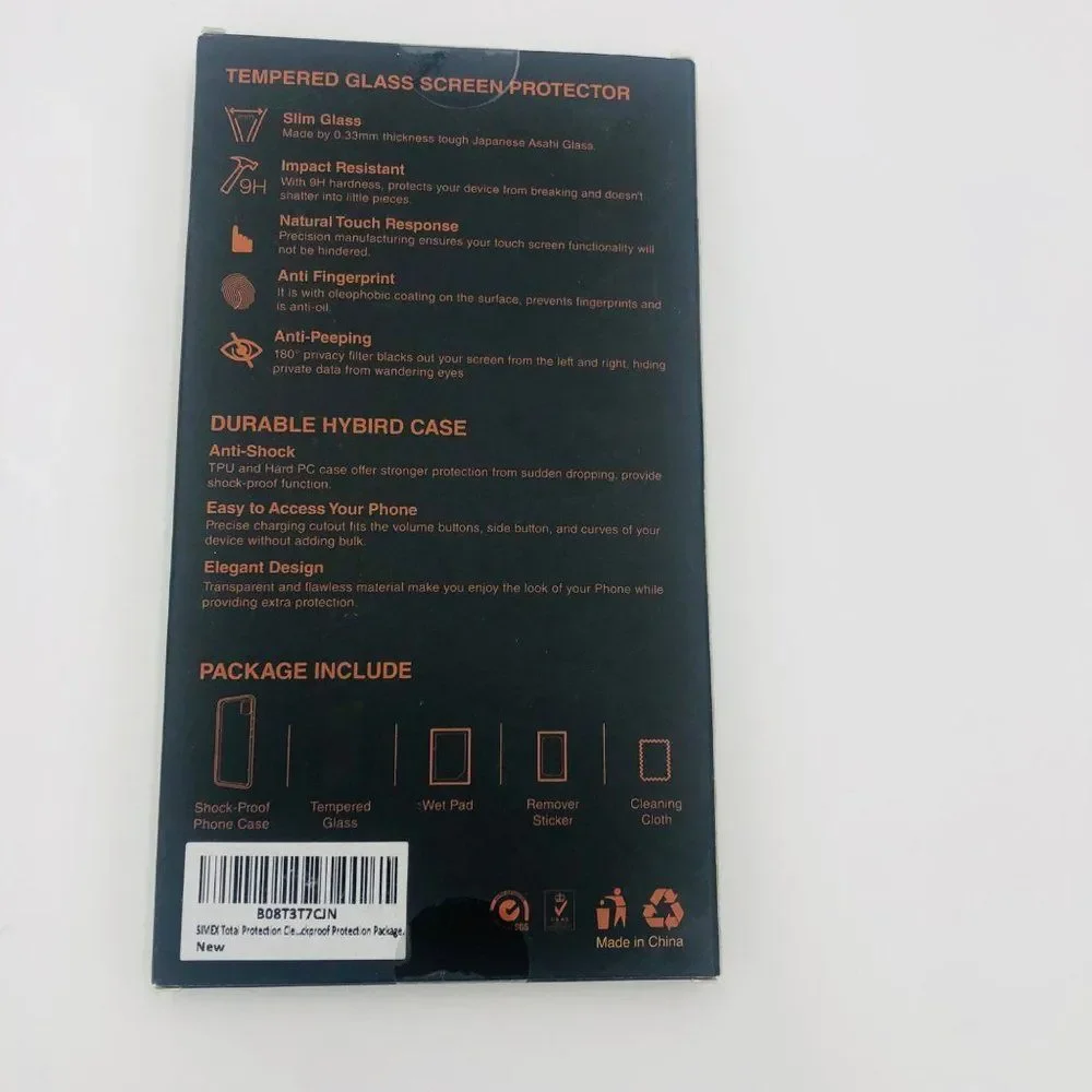 Brand New SIMEX TOTAL PROTECTION Clear Hybird Case & Screen Protector For iPhone